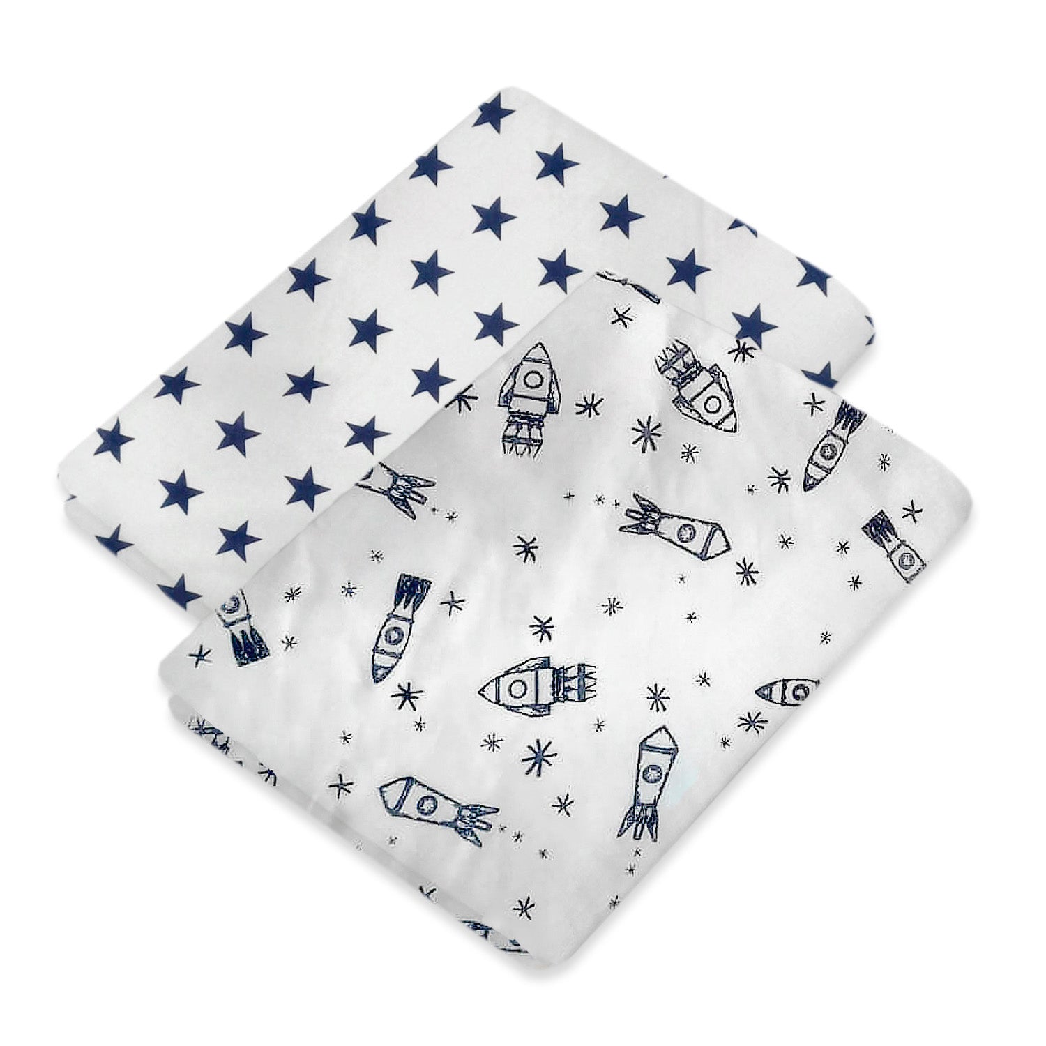 Foto 2 pulgar | Set De 2 Sábanas De Cajón, Cuna 70x130cm Nap Baby - Cohetes/estrellas