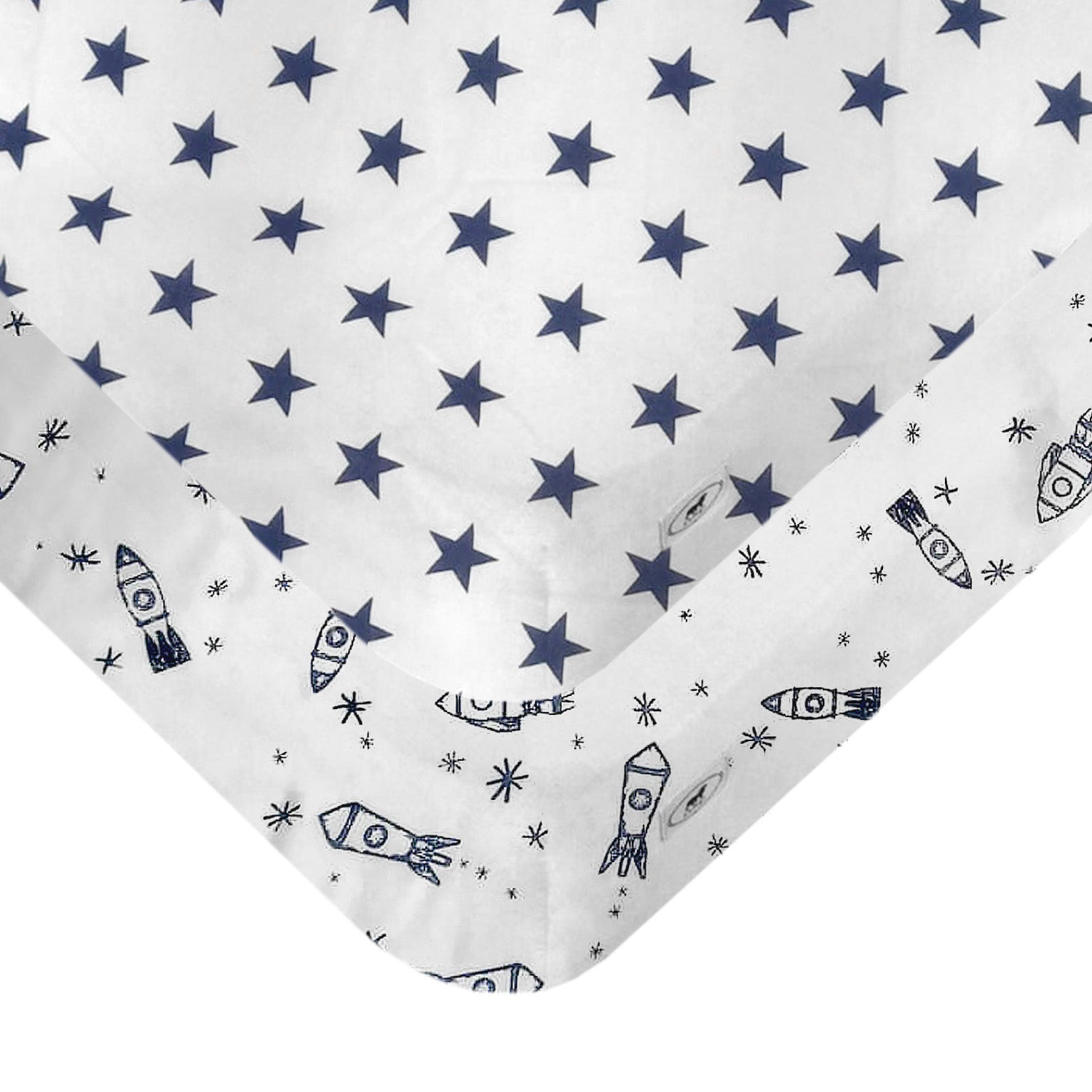 Foto 3 pulgar | Set De 2 Sábanas De Cajón, Cuna 70x130cm Nap Baby - Cohetes/estrellas