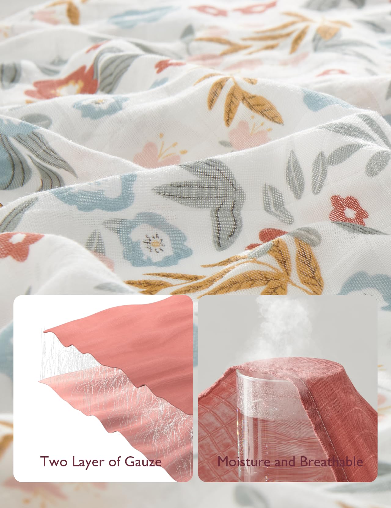 Foto 5 pulgar | Manta Para Envolver Momcozy, Muselina Ultrasuave, 120 X 120 Cm, Con Forma De Flor Pequeña - Venta Internacional.