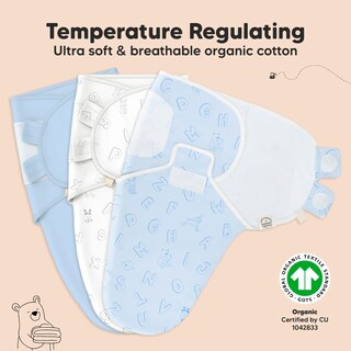 Foto 4 | Sacos de Dormir para Bebé Swaddle Keababies Orgánicos de 0 a 3 Meses Paquete de 3 - Venta Internacional
