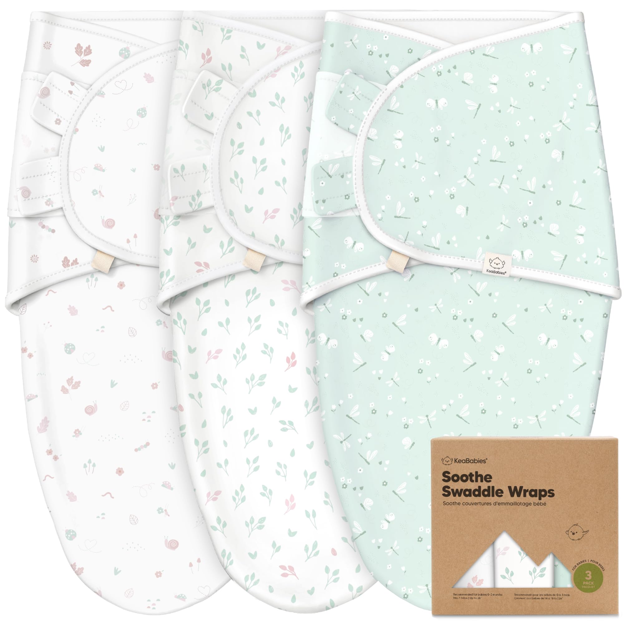 Foto 1 | Sacos De Dormir Para Bebés Swaddle, Paquete De 3, Keababies, Orgánicos, De 0 A 3 Meses - Venta Internacional.