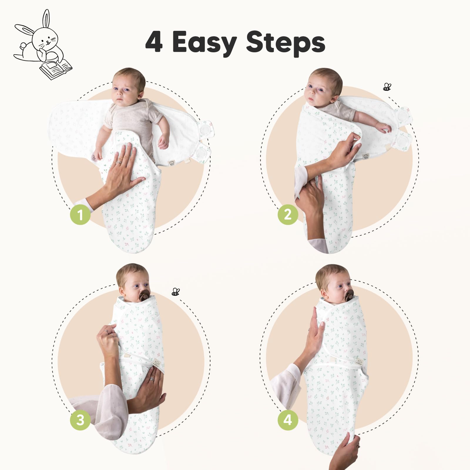 Foto 4 pulgar | Sacos De Dormir Para Bebés Swaddle, Paquete De 3, Keababies, Orgánicos, De 0 A 3 Meses - Venta Internacional.
