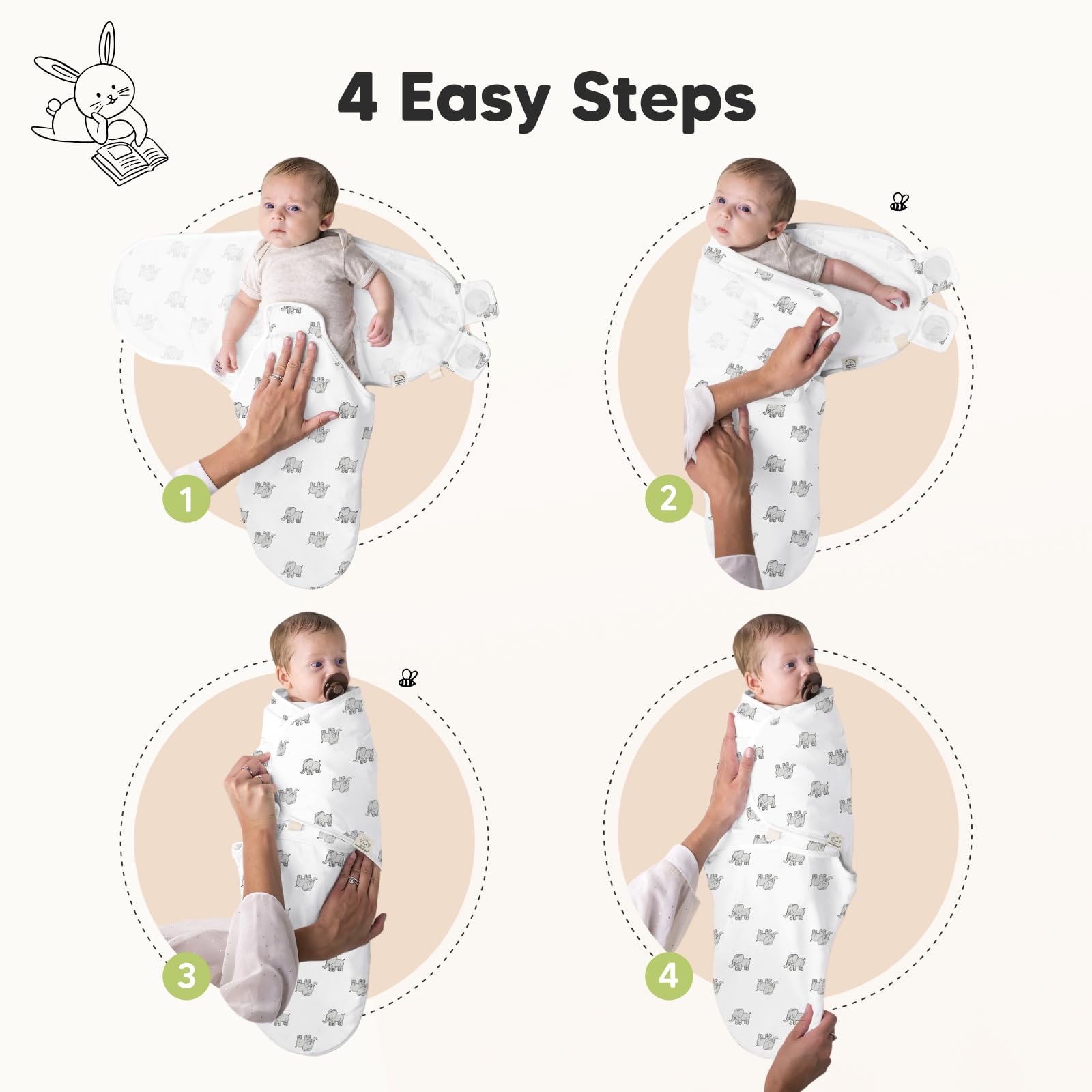 Foto 4 pulgar | Sacos De Dormir Para Bebés Swaddle, Paquete De 3, Keababies, Orgánicos, De 0 A 3 Meses - Venta Internacional.