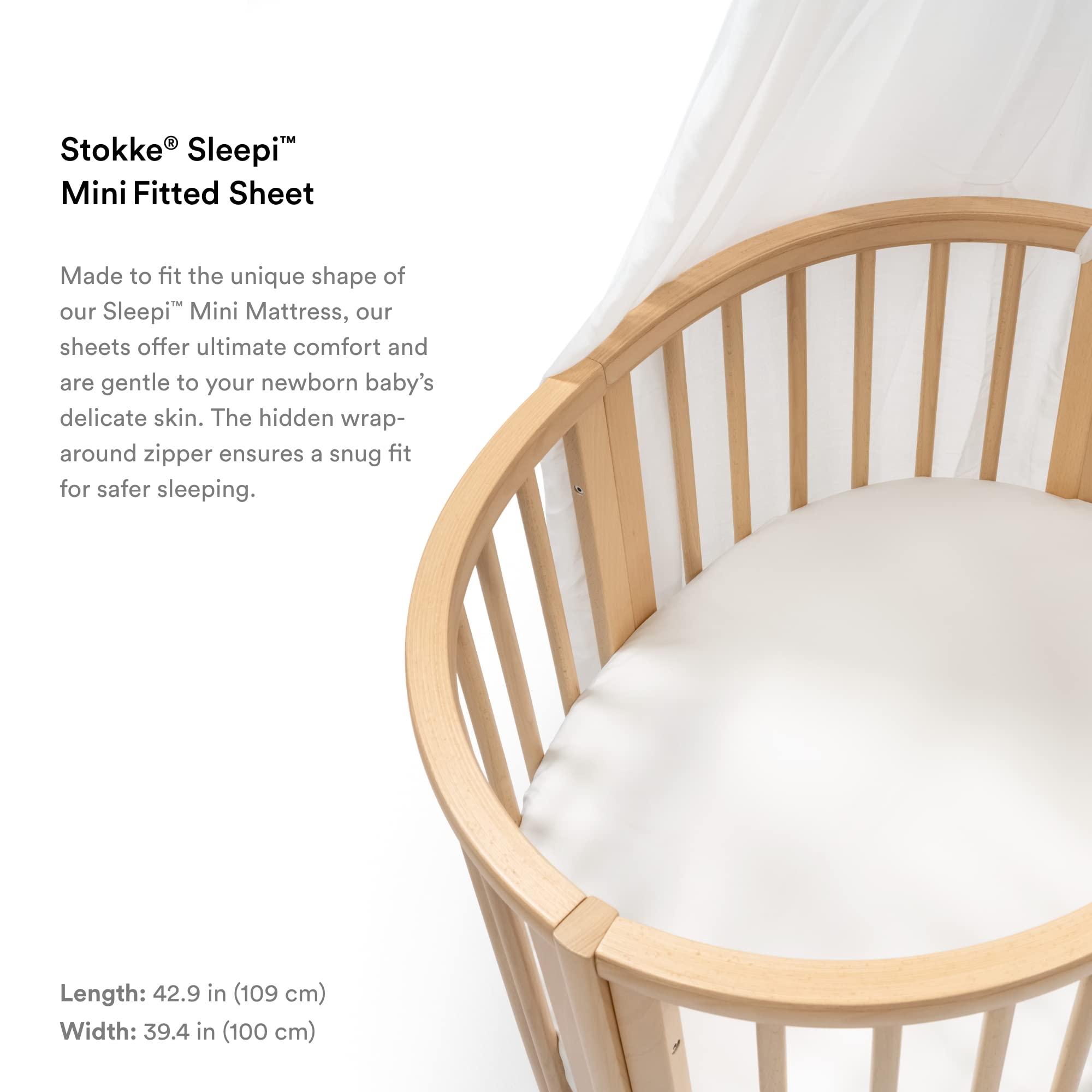 Foto 4 pulgar | Sábana Bajera Ajustable Stokke Sleepi Mini Blanca, 100% Algodón Percal - Venta Internacional.