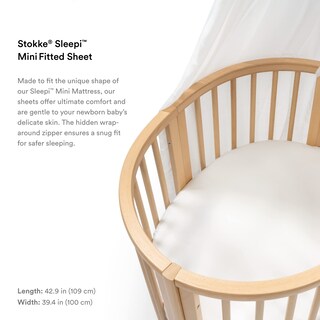 Foto 3 | Sábana Bajera Ajustable Stokke Sleepi Mini Blanca, 100% Algodón Percal - Venta Internacional.