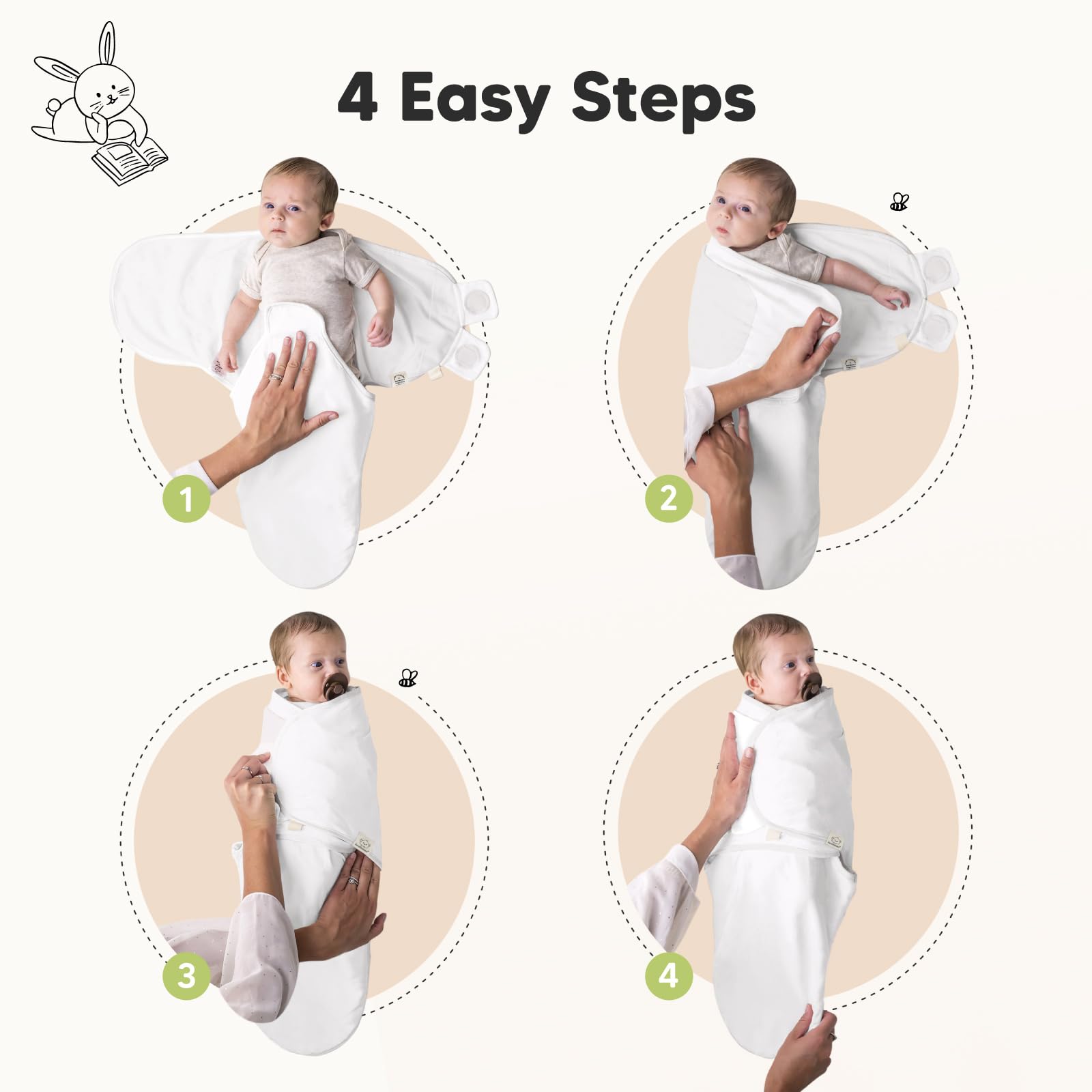 Foto 4 pulgar | Mantas para Bebés Keababies 0 A 3 Meses 3 Piezas - Venta Internacional