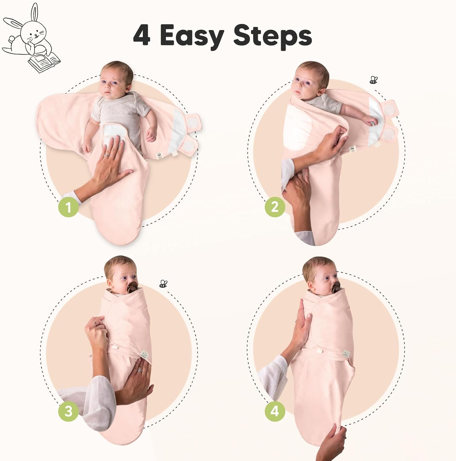 Foto 4 pulgar | Sacos de Dormir Para Bebés Swaddle Keababies Orgánicos de 0 a 3 Meses Paquete de 3 - Venta Internacional