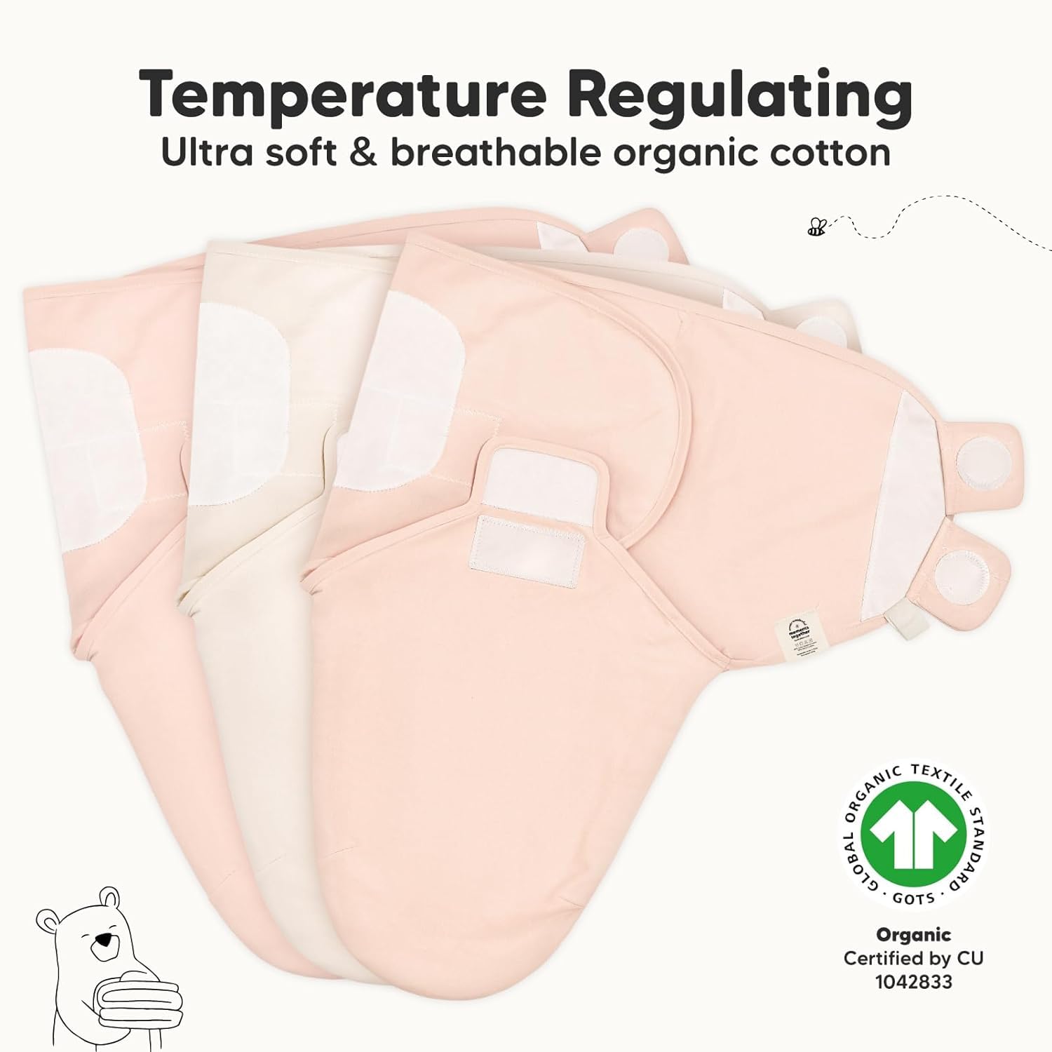 Foto 5 pulgar | Sacos de Dormir Para Bebés Swaddle Keababies Orgánicos de 0 a 3 Meses Paquete de 3 - Venta Internacional