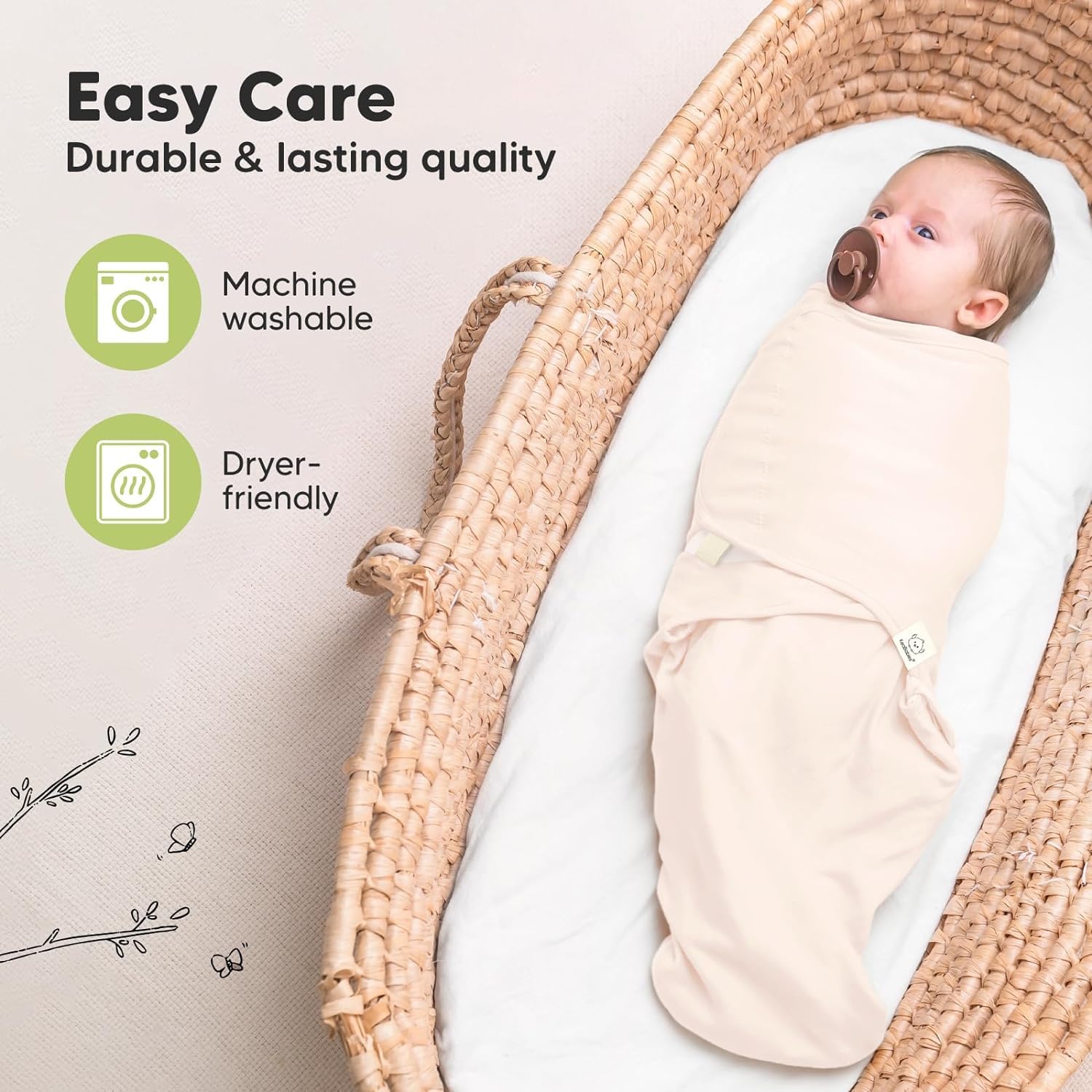 Foto 7 | Sacos de Dormir Para Bebés Swaddle Keababies Orgánicos de 0 a 3 Meses Paquete de 3 - Venta Internacional