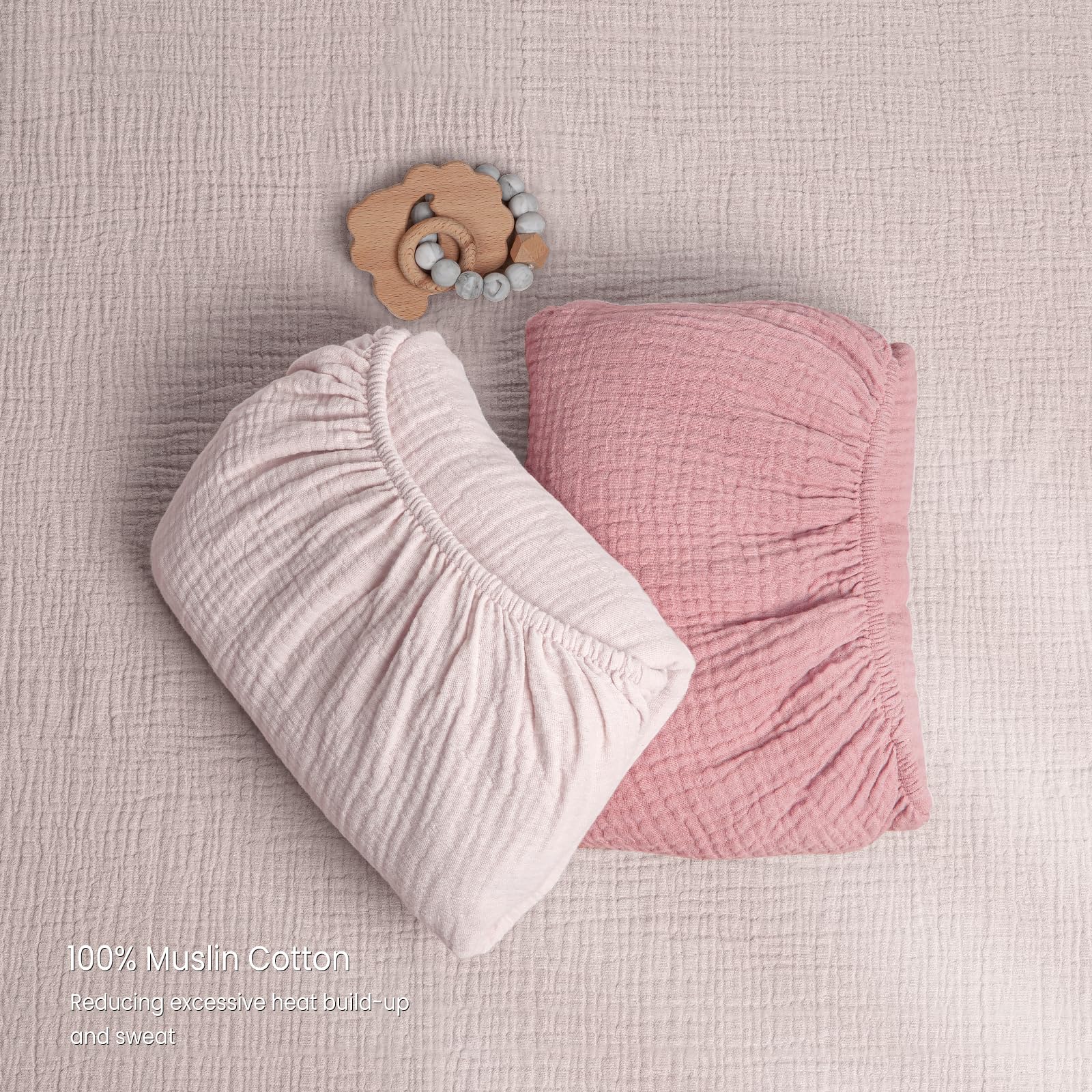 Foto 4 | Sábanas De Muselina Lulu Moon Para Colchón De Cuna, 70 X 130 Cm, Paquete De 2 - Venta Internacional.