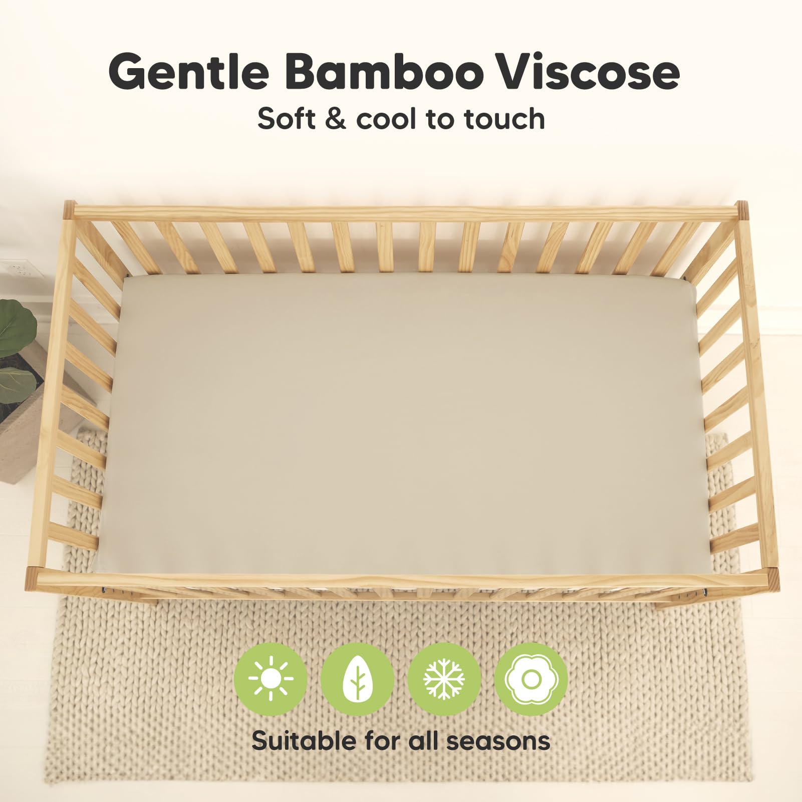 Foto 5 pulgar | Sábanas Impermeables Para Cuna, Paquete De 2 Unidades, Viscosa Y Bambú, Keababies Isla - Venta Internacional.