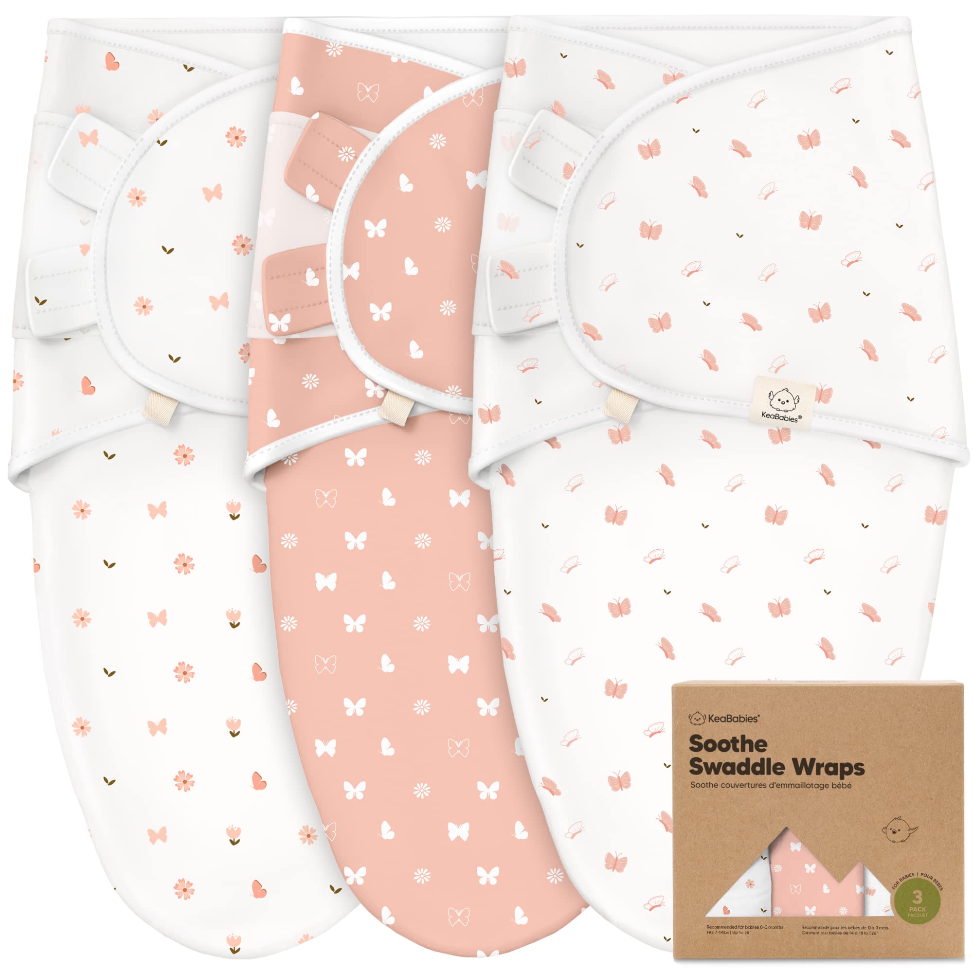 Foto 2 pulgar | Sacos de Dormir para Bebés Swaddle Keababies Orgánicos de 0 a 3 Meses Paquete de 3 - Venta Internacional