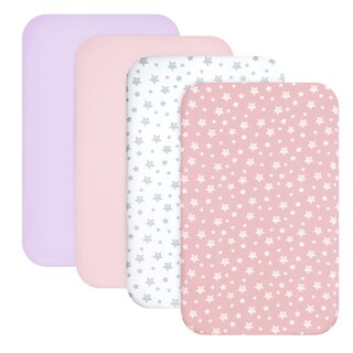 Foto 1 | Minisábanas Ajustables Para Cuna Moonsea, Paquete De 4, Para Niñas, Color Rosa - Venta Internacional.