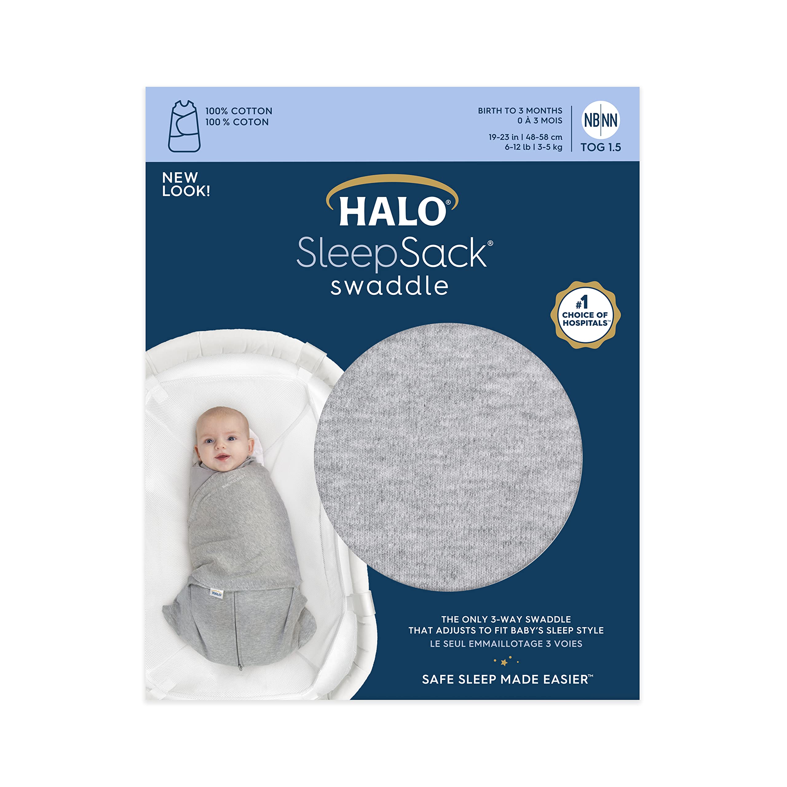 Foto 7 pulgar | Manta Halo Sleepsack Algodón Gris - Venta Internacional