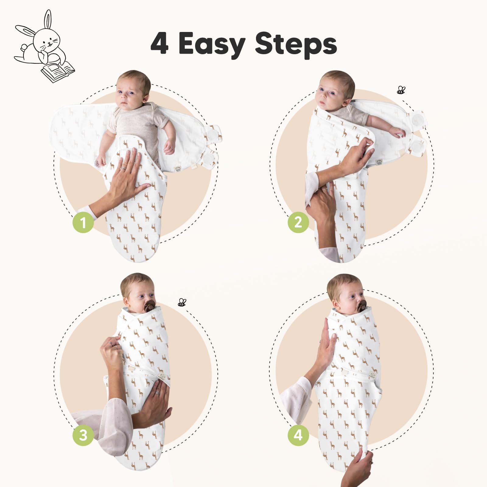 Foto 4 pulgar | Sacos De Dormir Para Bebés Swaddle, Paquete De 3, Keababies, Orgánicos, De 0 A 3 Meses - Venta Internacional.