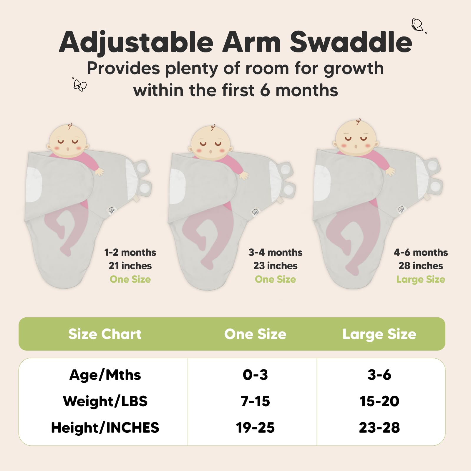 Foto 7 pulgar | Sacos De Dormir Para Bebés Swaddle, Paquete De 3, Keababies, Orgánicos, De 0 A 3 Meses - Venta Internacional.