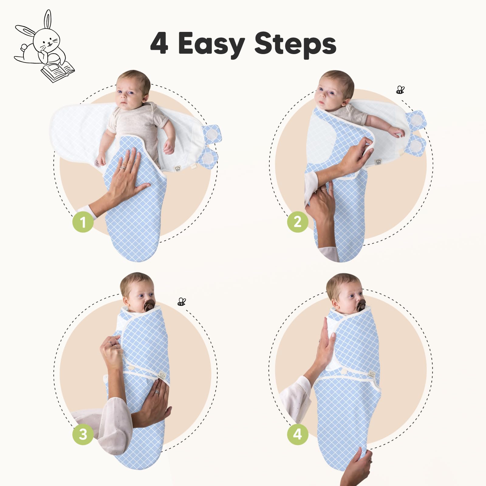 Foto 3 | Sacos De Dormir Para Bebés Swaddle, Paquete De 3, Keababies, Orgánicos, De 0 A 3 Meses - Venta Internacional.