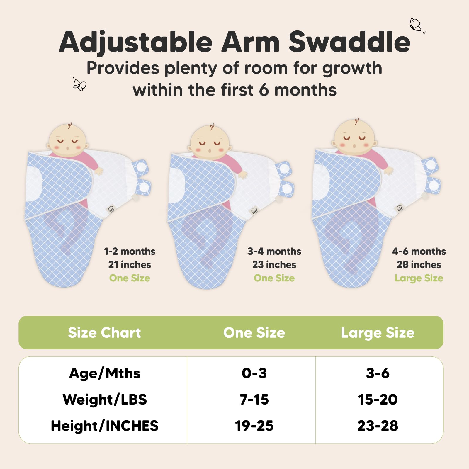 Foto 6 | Sacos De Dormir Para Bebés Swaddle, Paquete De 3, Keababies, Orgánicos, De 0 A 3 Meses - Venta Internacional.