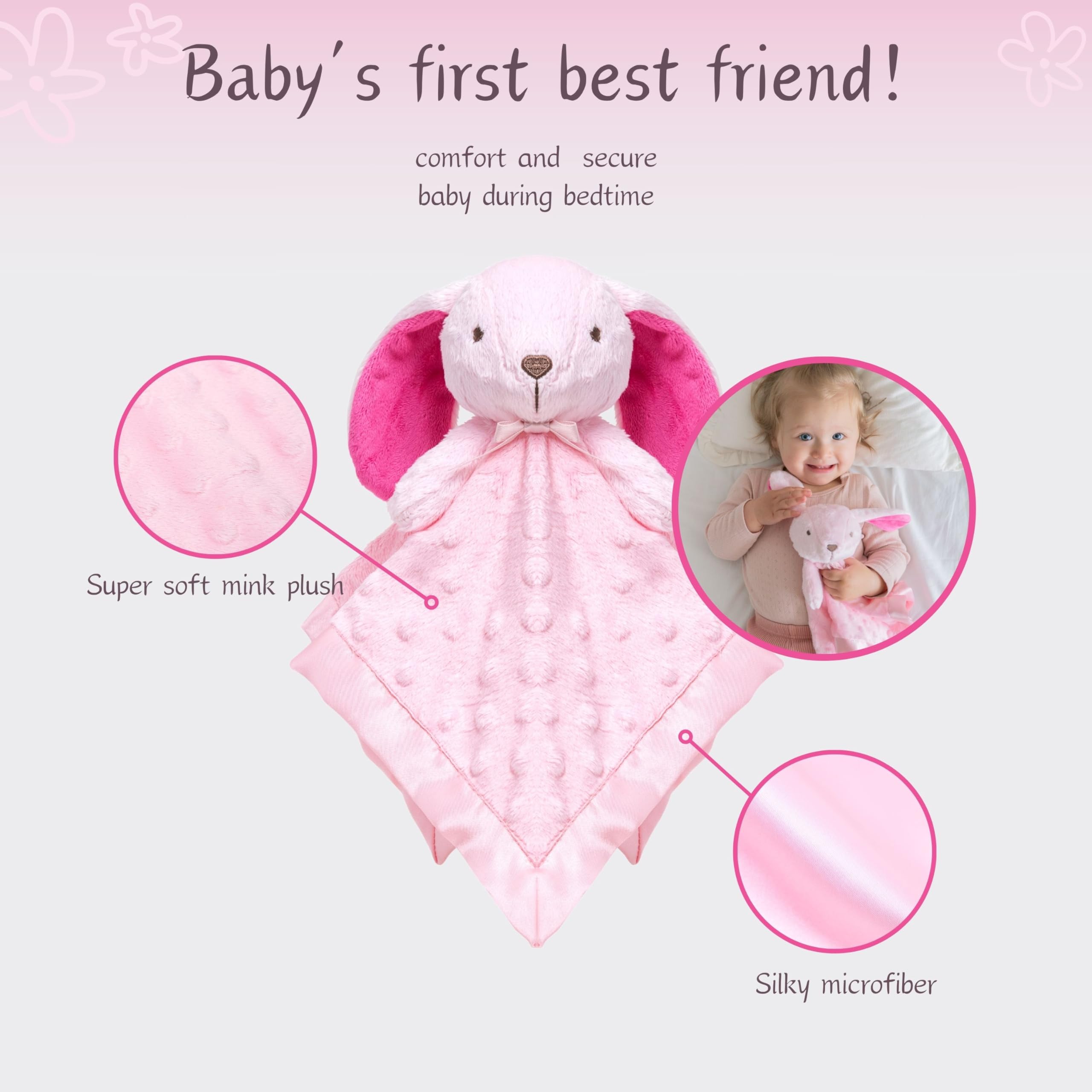 Foto 7 | Manta De Seguridad Sweetpea Baby Luxury Bunny Para Niña - Venta Internacional.