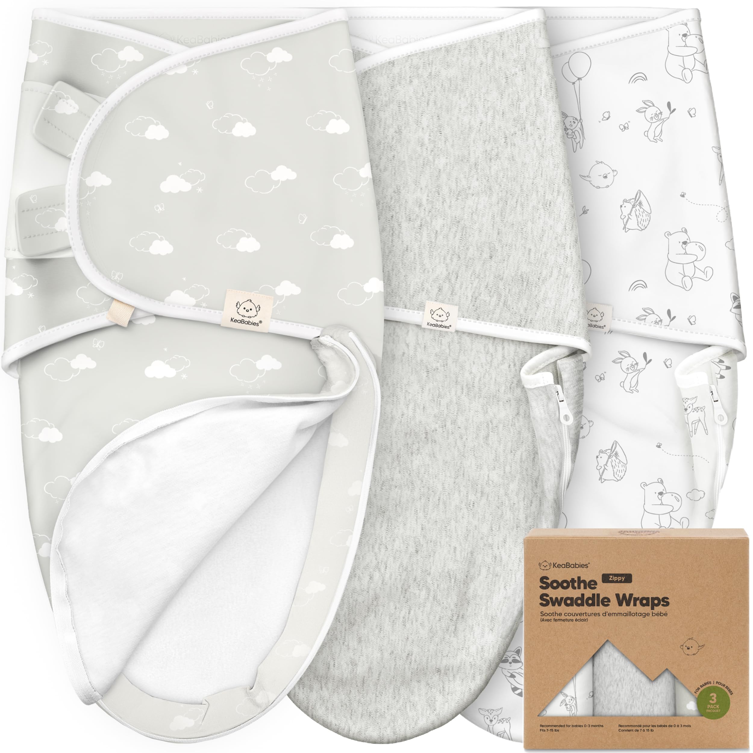 Foto 2 pulgar | Sacos de Dormir Para Bebés Keababies Aspire de 0 a 3 Meses Paquete de 3 - Venta Internacional