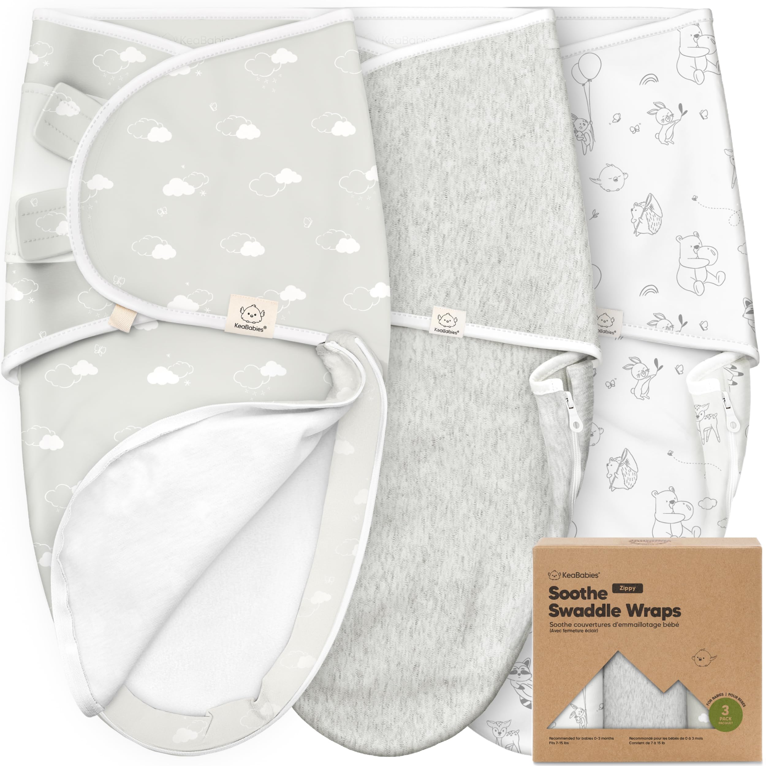 Sacos de Dormir Para Bebés Keababies Aspire de 0 a 3 Meses Paquete de 3 - Venta Internacional