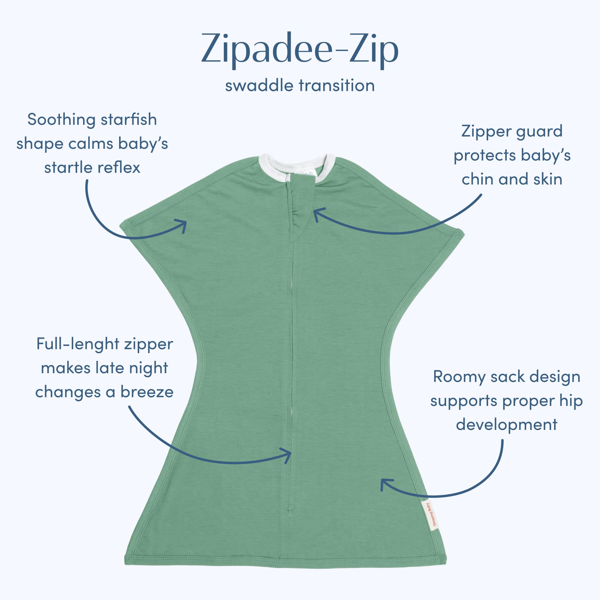 Foto 3 pulgar | Swaddle Sleepingbaby Zipadee-zip Transition Basil Small - Venta Internacional.