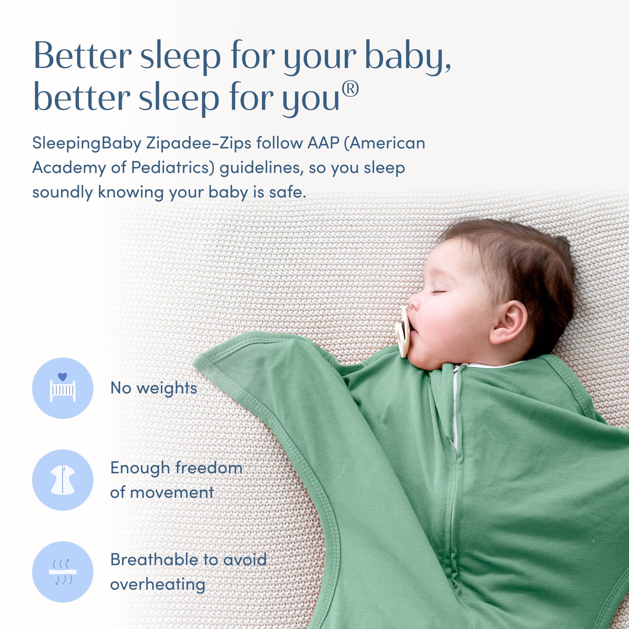 Foto 6 pulgar | Swaddle Sleepingbaby Zipadee-zip Transition Basil Small - Venta Internacional.