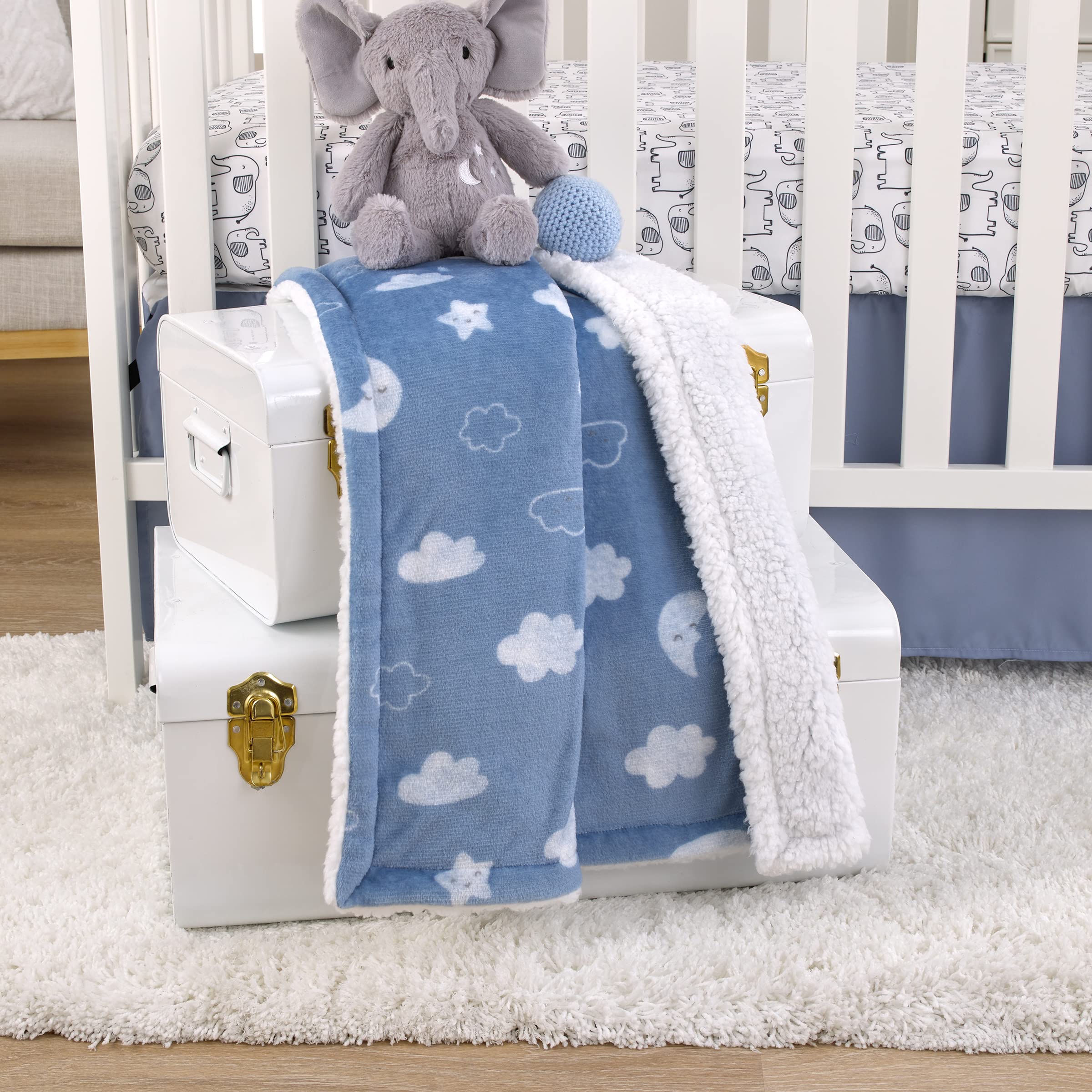 Foto 5 pulgar | Manta Para Bebé Carter's Blue Elephant Chambray Super Soft - Venta Internacional.