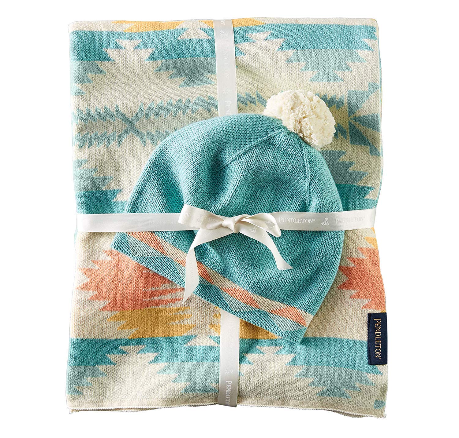 Set De Regalo De Manta Y Gorro Para Bebé Pendleton Knit Sherpa - Venta Internacional.