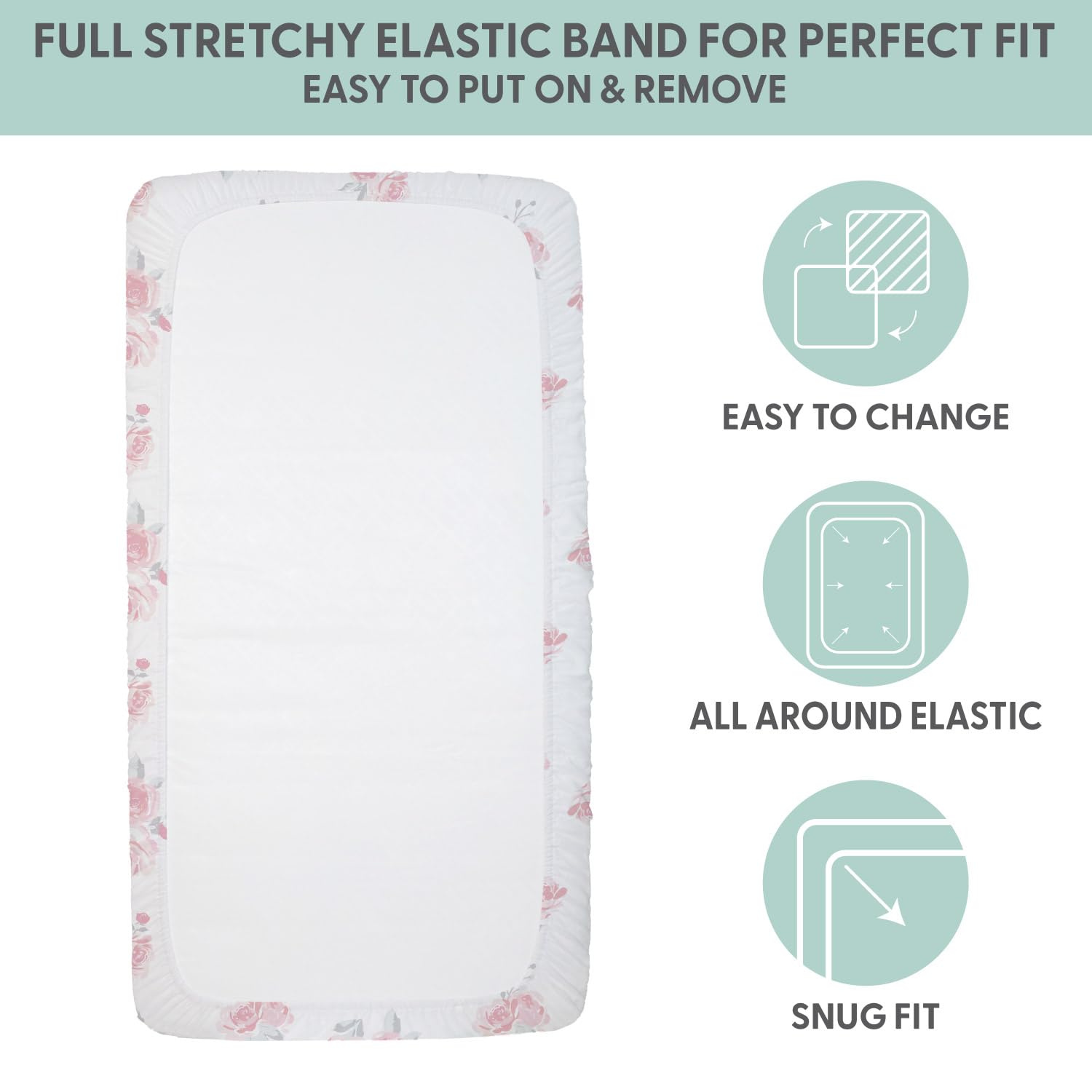 Foto 4 | Juego De Sábanas Para Cuna The Peanutshell Super Soft Baby Girl Pink - Venta Internacional.