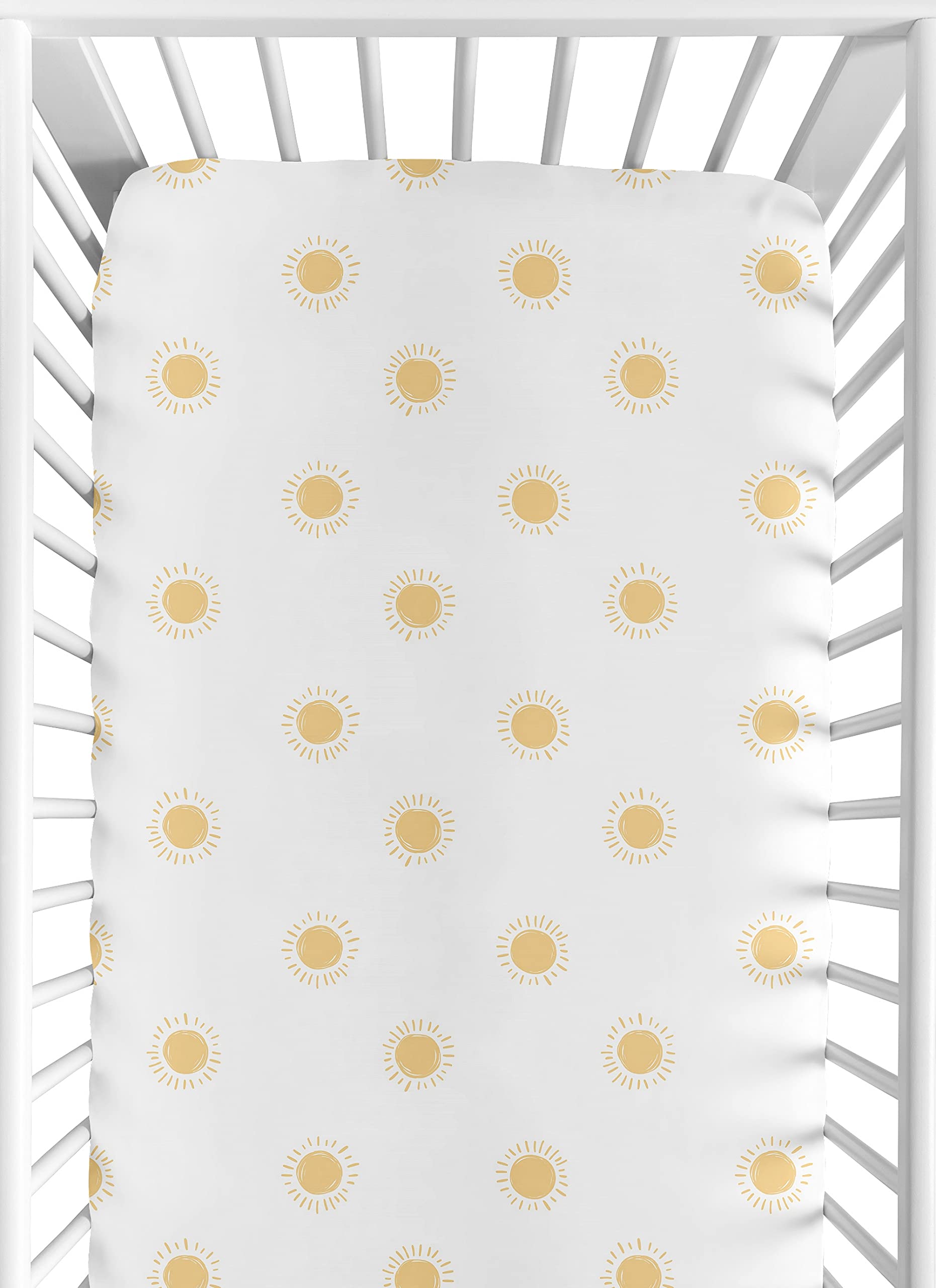 Foto 1 | Sábana Para Cuna Sweet Jojo Designs Con Estampado Bohemio, Blanco/amarillo - Venta Internacional.