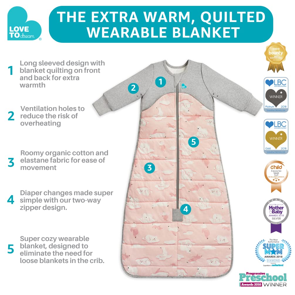 Foto 4 pulgar | Saco de Dormir Love To Dream Rosa Extra Cálido para Niños de 18 a 36 Meses - Venta Internacional