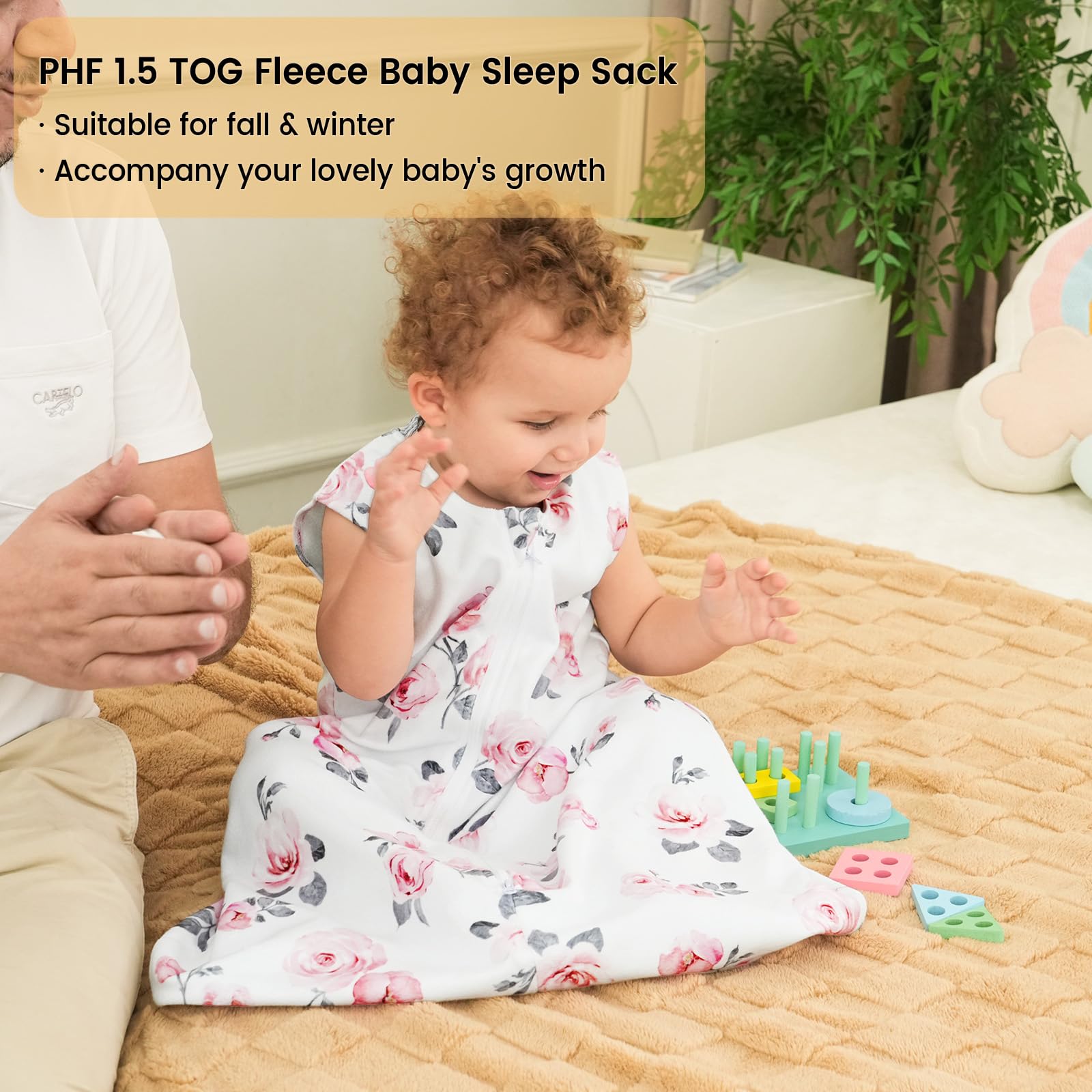 Foto 8 pulgar | Manta Portátil Phf Suave Micropolar de 6 a 12 Meses Estampado Floral para Bebés - Venta Internacional