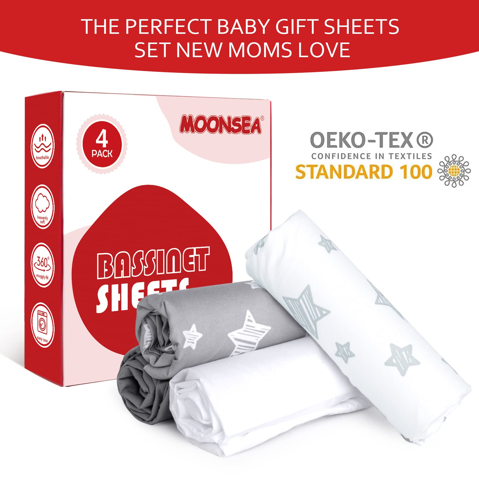 Foto 3 pulgar | Sábanas Moonsea 4 Piezas para Bebé-Venta Internacional
