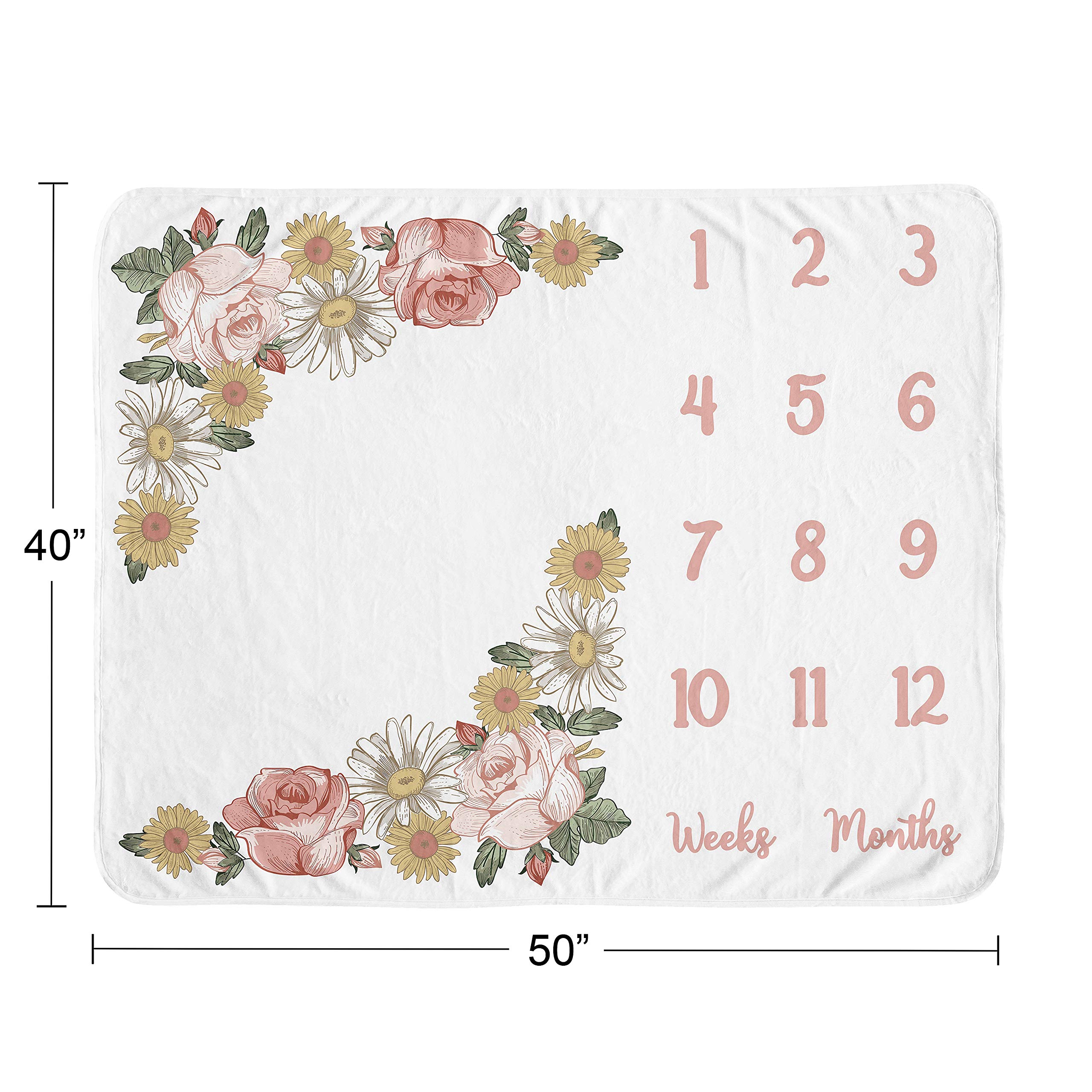 Foto 5 pulgar | Manta Milestone Sweet Jojo Designs Diseño Floral Vintage Bohemio - Venta Internacional