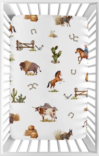 Foto 1 | Sábana Pequeña Para Cuna Sweet Jojo Designs Western Cowboy Wild West - Venta Internacional.