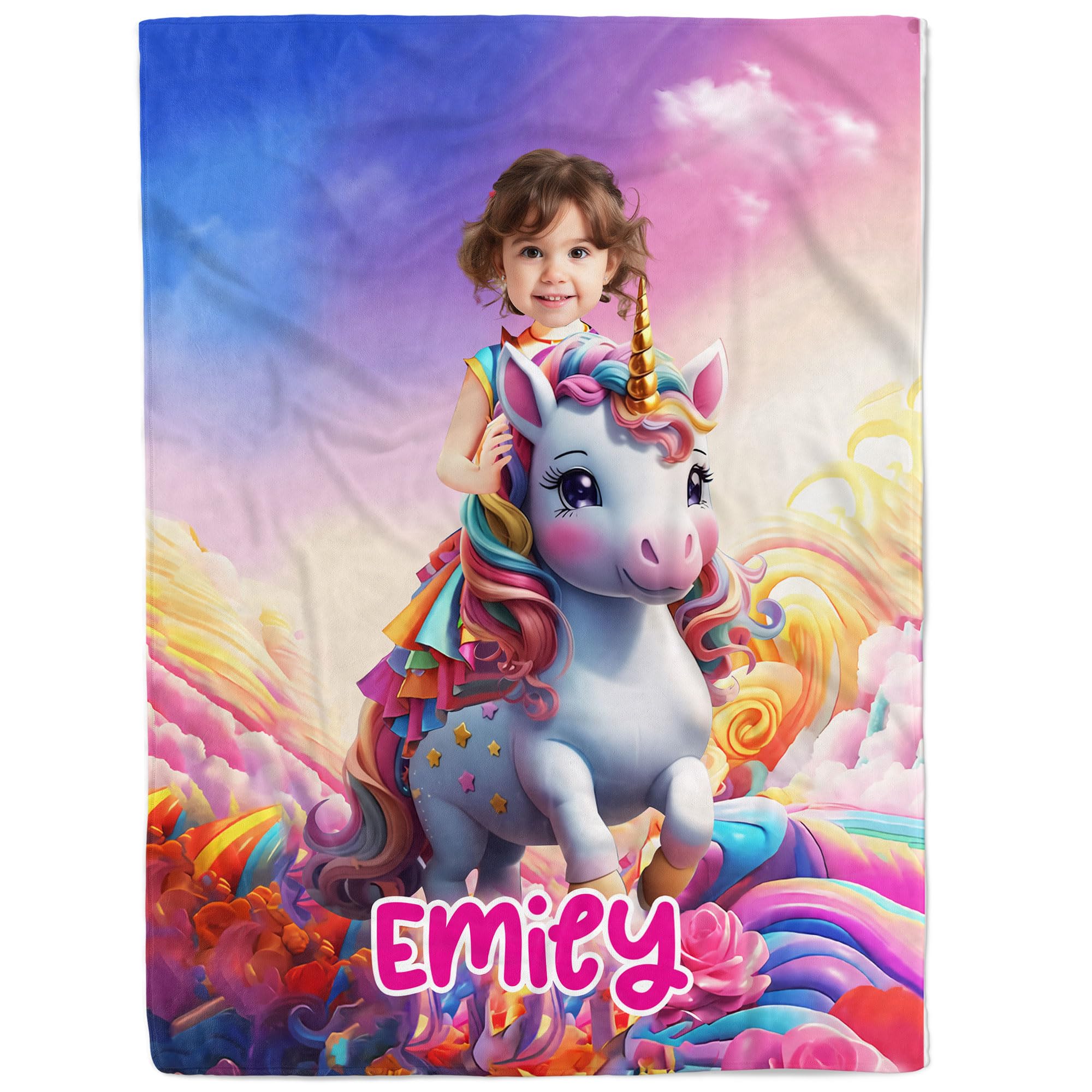 Foto 2 pulgar | Manta De Bebé Personalizada Con Diseño De Princesa Unicornio Rosa Con Nombre - Venta Internacional.