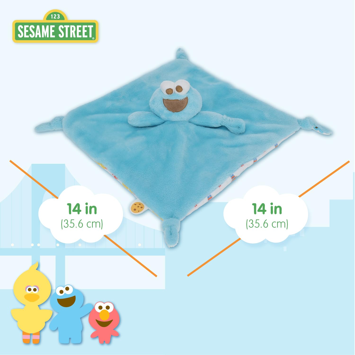 Foto 5 pulgar | Blanky Kids Preferred Sesame Street Cookie Monster Para Bebés - Venta Internacional.