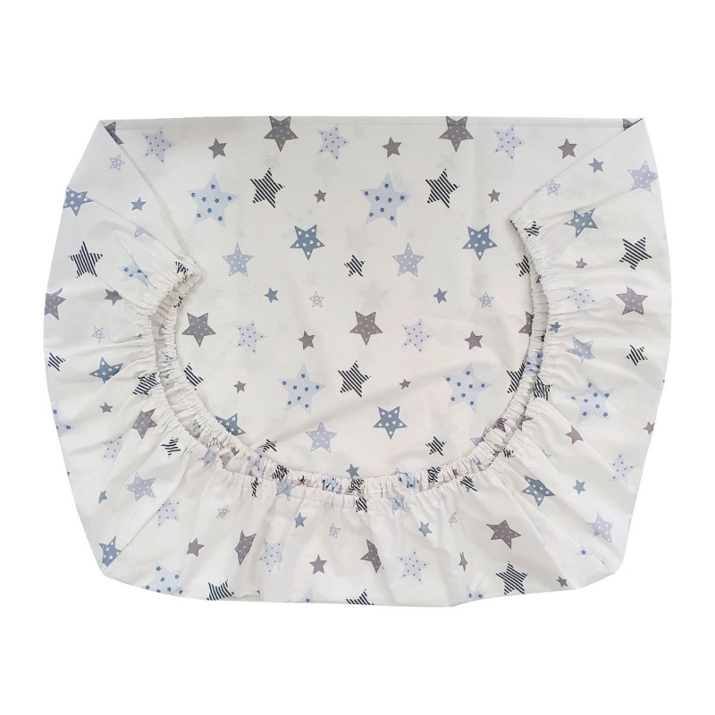 Foto 5 pulgar | Pack De 2 Sábanas Para Pack & Play, Diseño De Estrellas Blancas Y Azules - Venta Internacional.