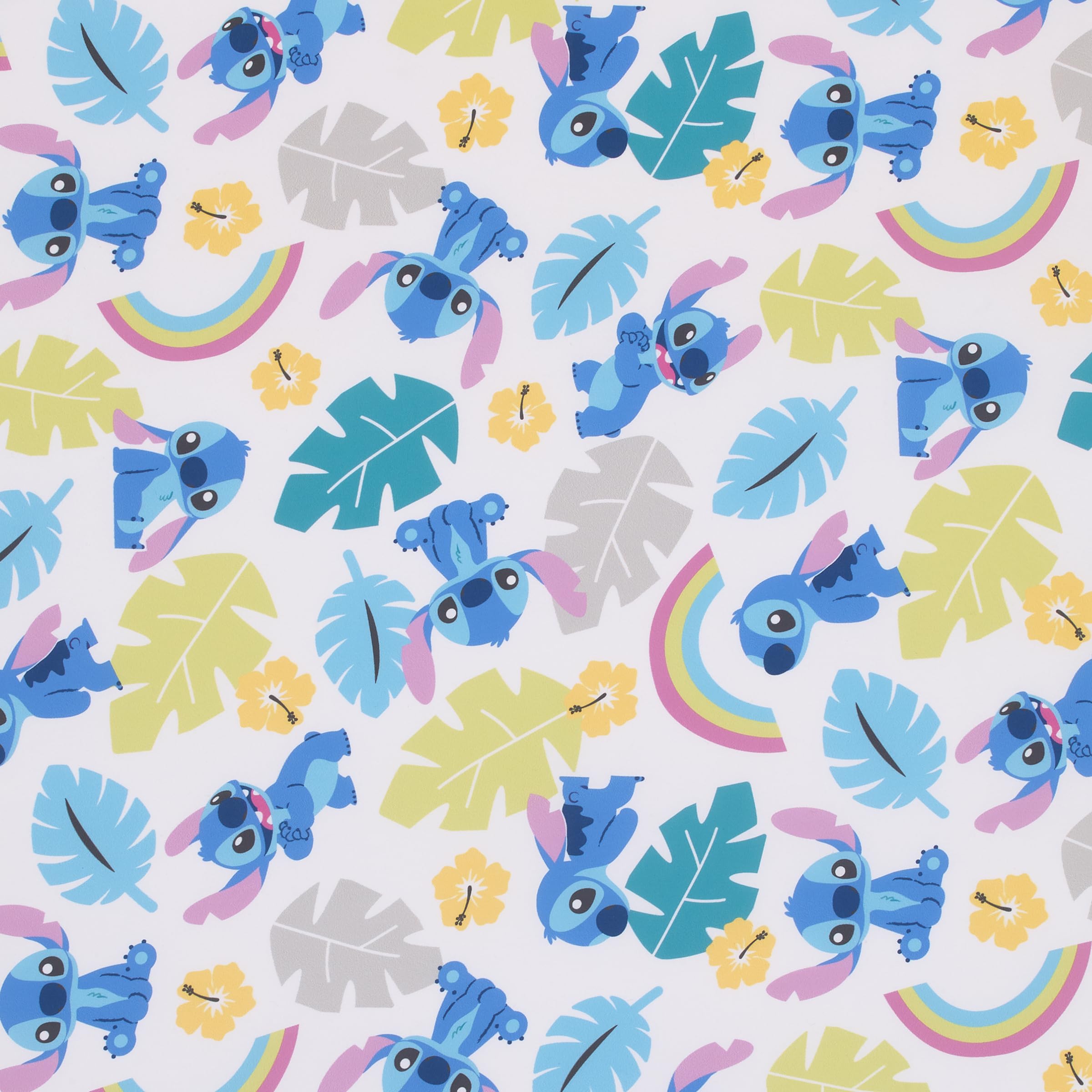 Foto 2 | Sábana Para Cuna Nojo Disney Stitch Azul, Verde Azulado, Lima Y Blanco - Venta Internacional.