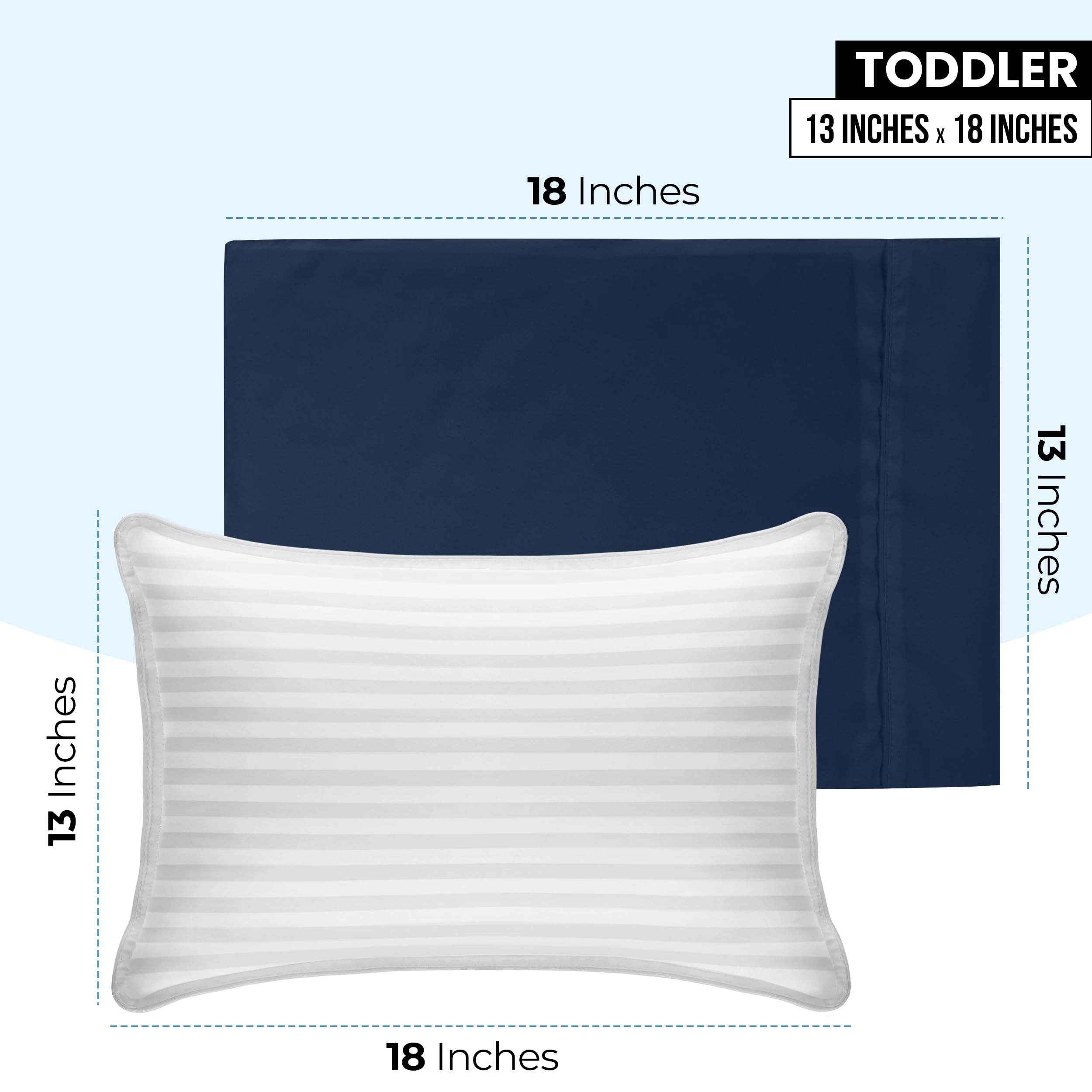 Foto 2 | Fundas De Almohada Utopia Bedding Para Niños Pequeños, 13 X 18 Cm, Paquete De 2, Color Azul Marino - Venta Internacio
