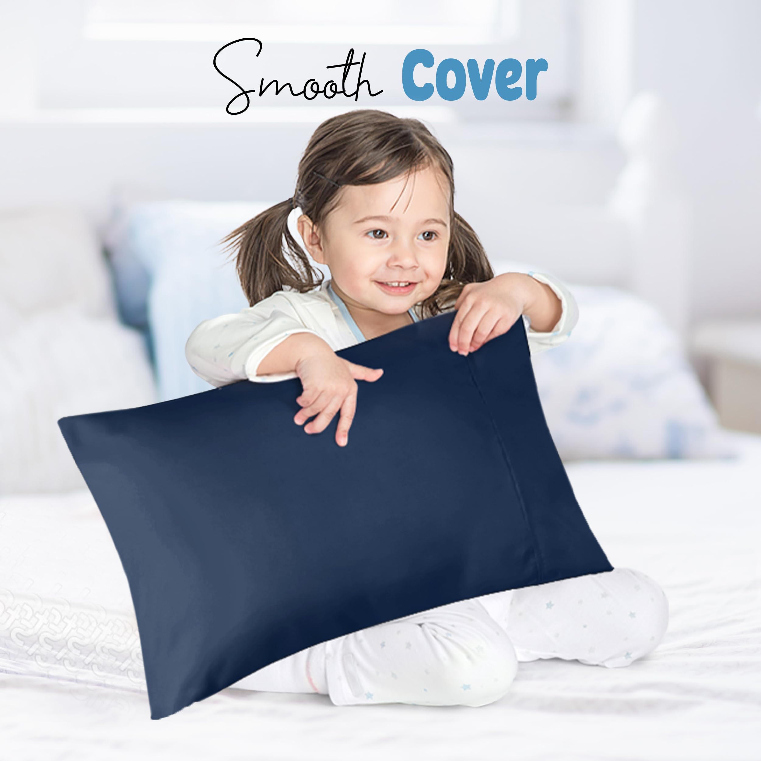 Foto 7 | Fundas De Almohada Utopia Bedding Para Niños Pequeños, 13 X 18 Cm, Paquete De 2, Color Azul Marino - Venta Internacio