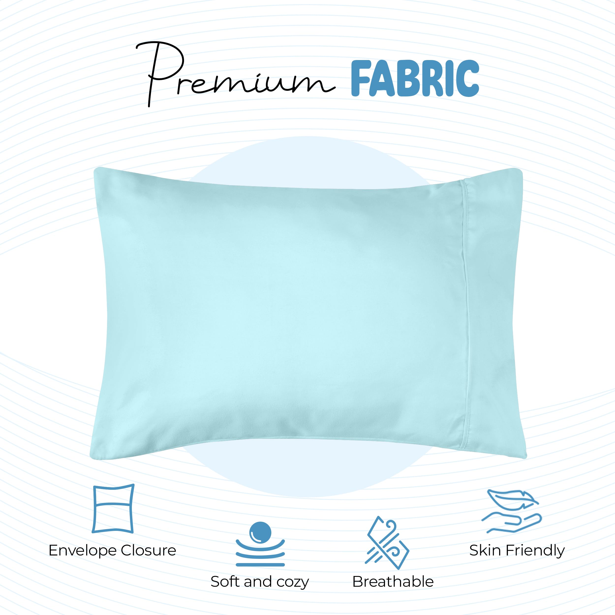 Foto 4 pulgar | Fundas De Almohada Utopia Bedding Para Niños Pequeños, 13 X 18 Cm, Paquete De 2 Unidades, Spa, Azul - Venta Internac
