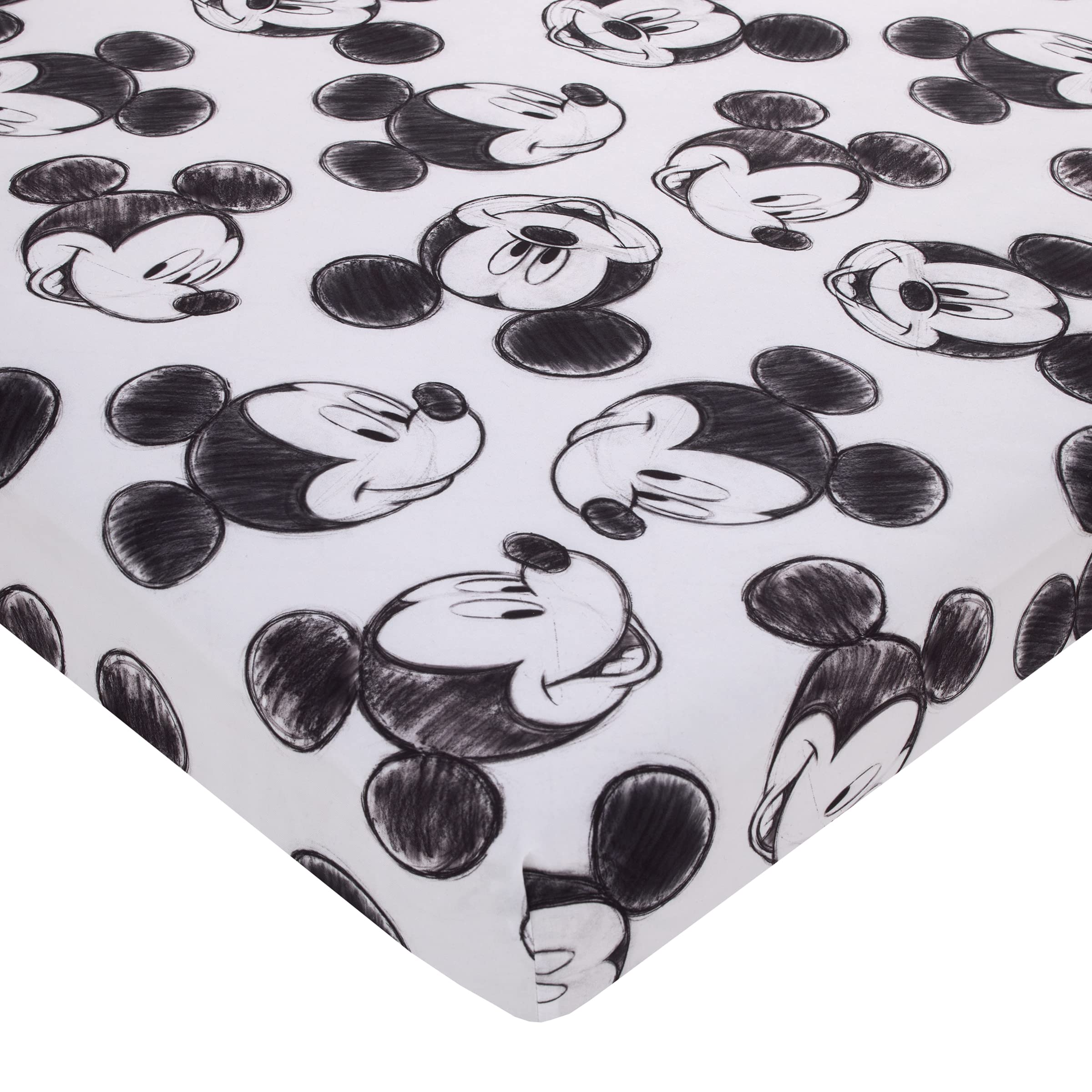 Foto 1 | Sábana Bajera Ajustable Para Minicuna Disney Mickey Mouse, Color Negro Antracita - Venta Internacional.
