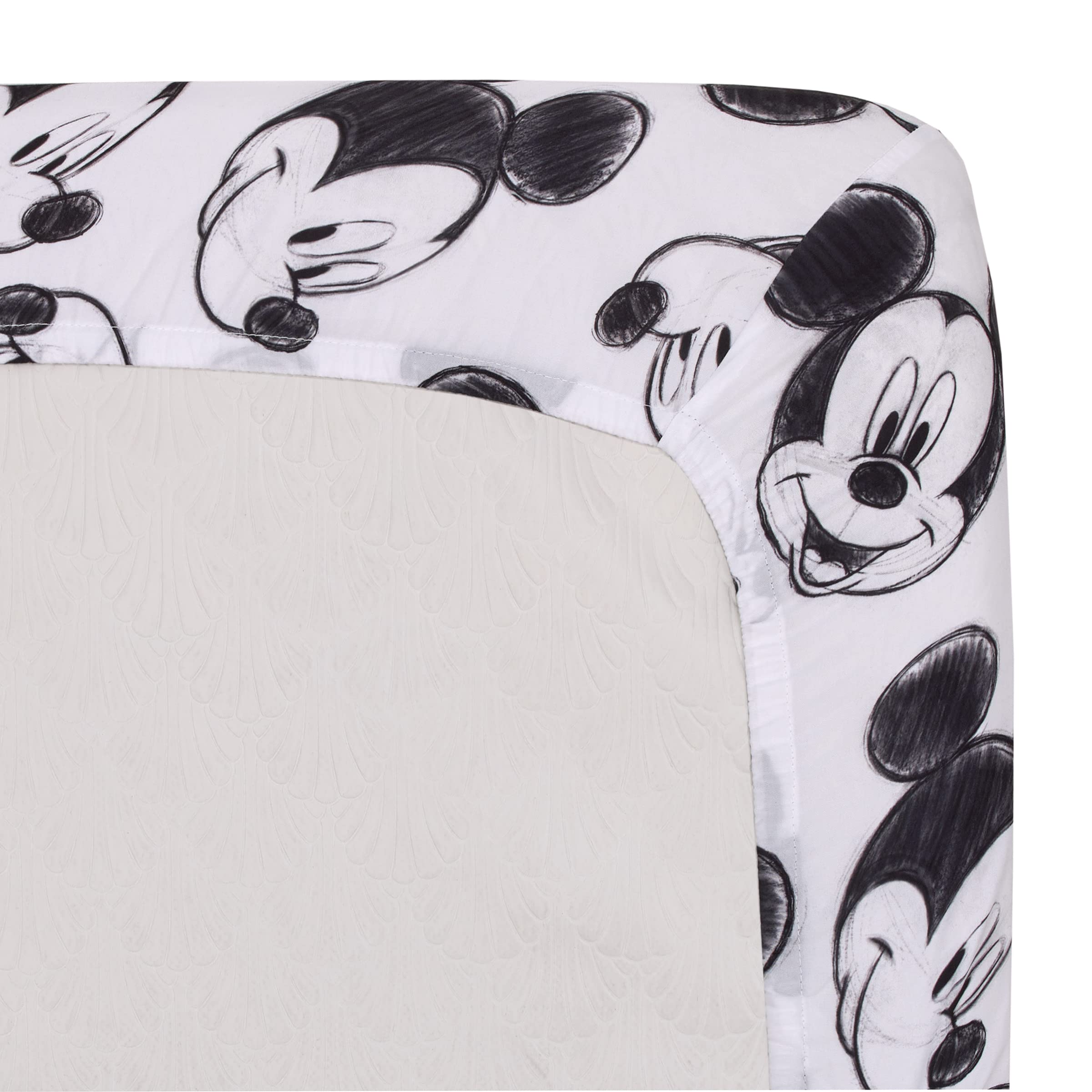 Foto 5 pulgar | Sábana Bajera Ajustable Para Minicuna Disney Mickey Mouse, Color Negro Antracita - Venta Internacional.