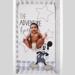 Foto 3 | Sábana Para Cuna Nojo Disney Mickey Mouse Call Me Mickey Cotton - Venta Internacional.