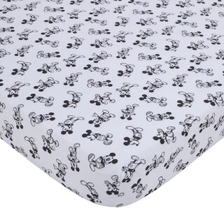 Foto 1 | Sábana Para Cuna Disney Mickey Mouse Timeless Mickey En Blanco Y Negro - Venta Internacional.