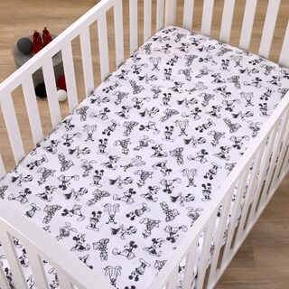 Foto 2 | Sábana Para Cuna Disney Mickey Mouse, Color Carbón, Negro Y Blanco, Poliéster - Venta Internacional.