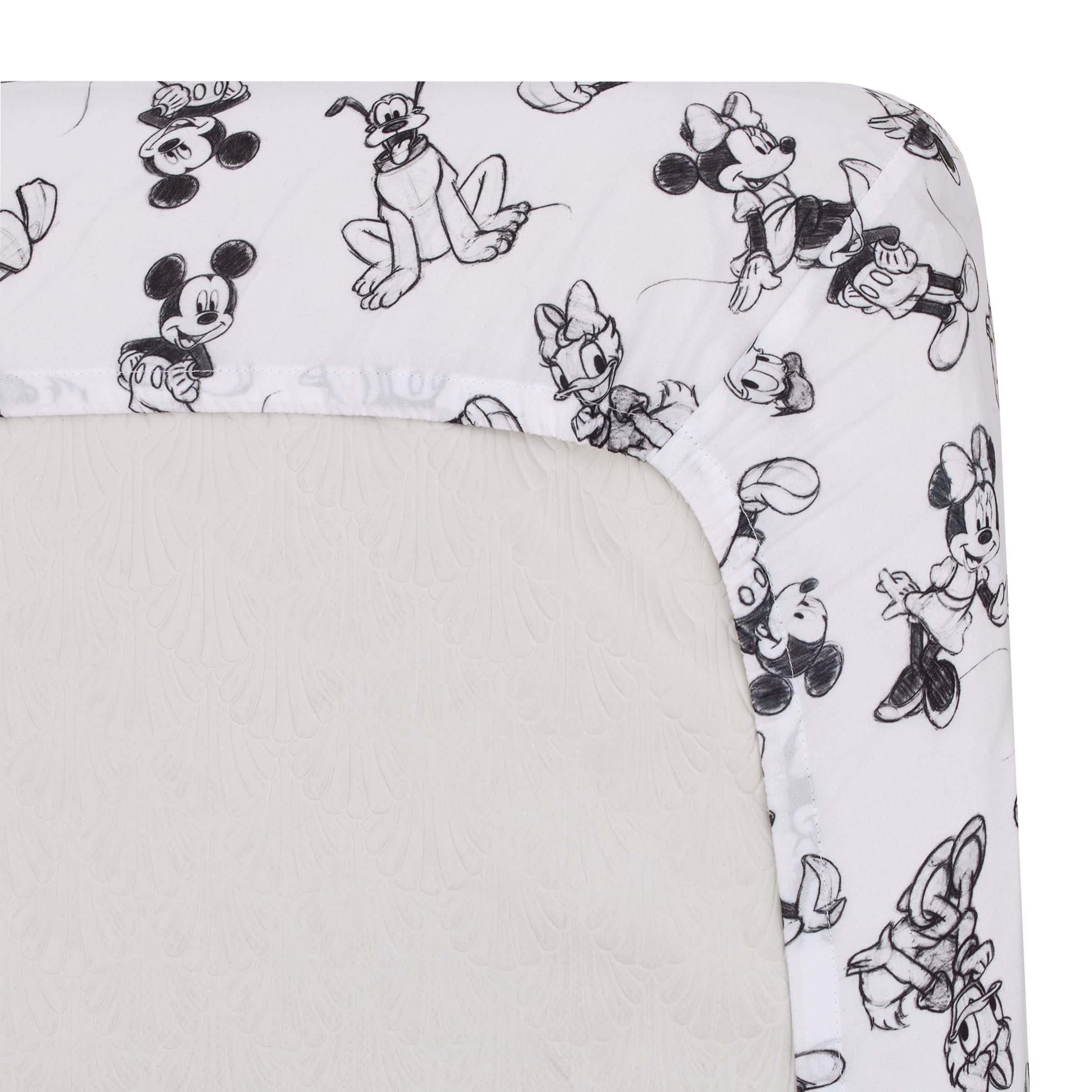 Foto 5 pulgar | Sábana Para Cuna Disney Mickey Mouse, Color Carbón, Negro Y Blanco, Poliéster - Venta Internacional.
