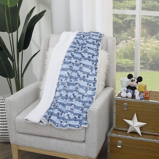 Foto 3 | Manta Para Bebé Disney Mickey Mouse Con Rayas Azules, 75 X 100 Cm - Venta Internacional.